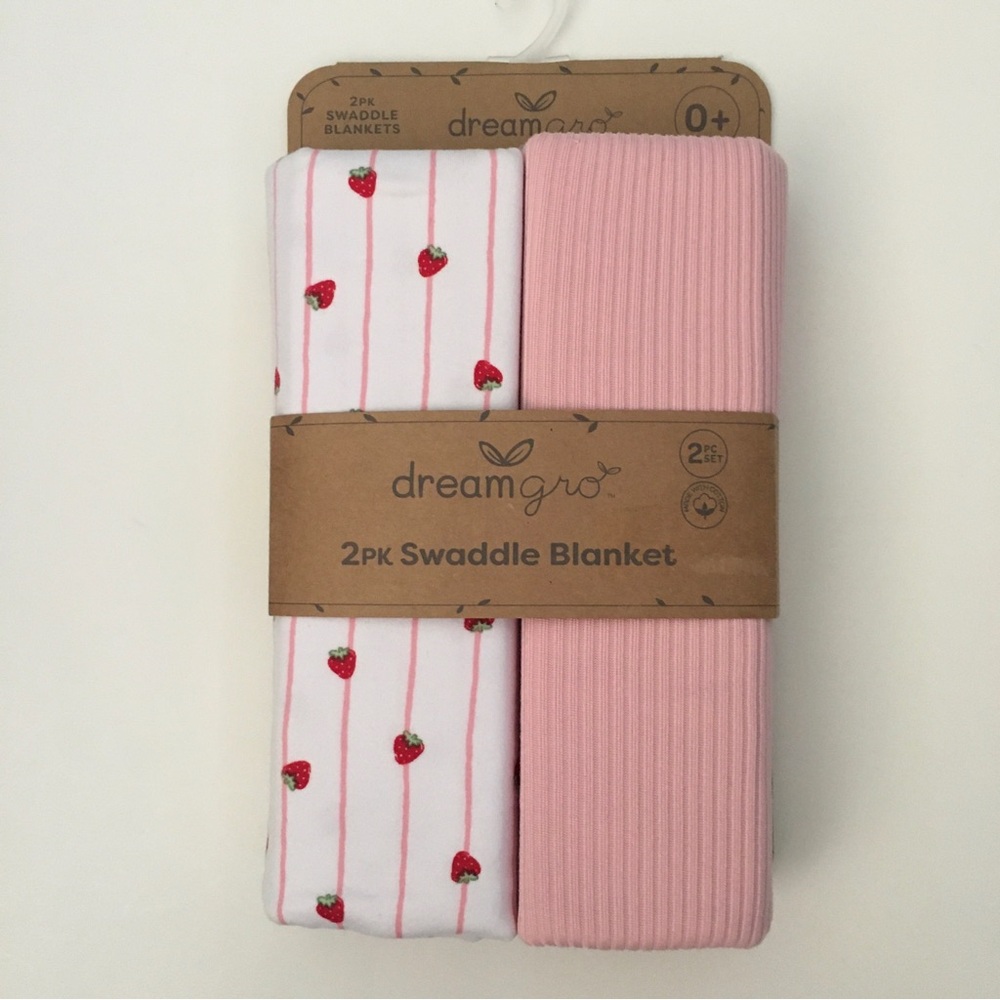 NEW Baby Blankets Pink and Strawberry Print Multipurpose Baby Gift | DreamGro